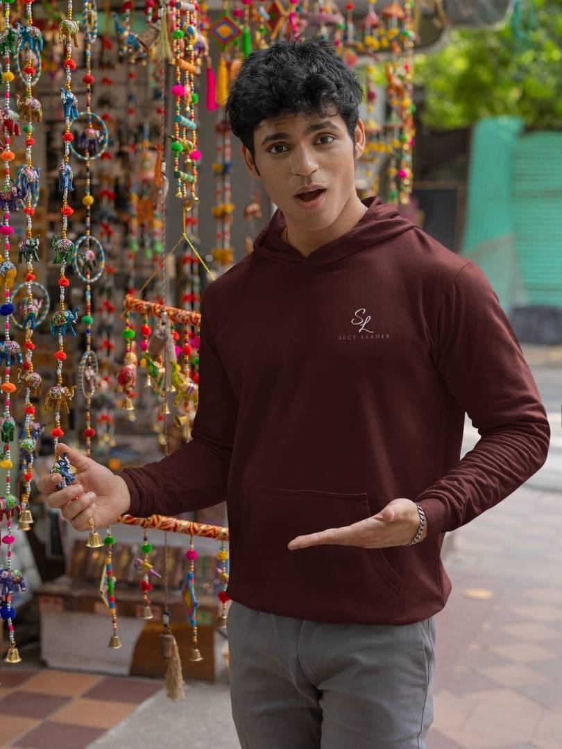 SL-Originals-Men’s-Premium-Cotton-Hoodie-300-GSM-Brushed-Fleece-Red,-Maroon-&-Olive-Green