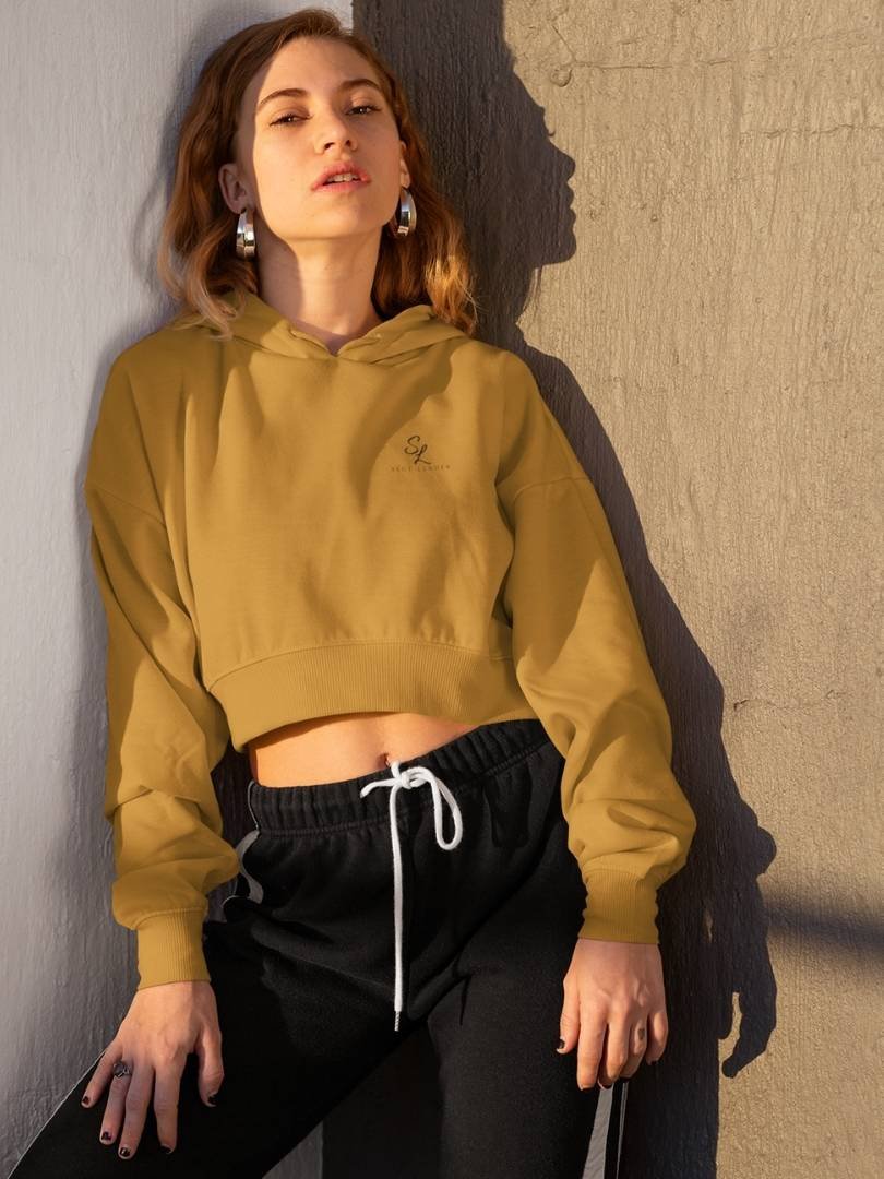 Women’s-Cropped-Hoodie–Light-Baby-Pink-&-Mustard-Yellow-SL-Originals