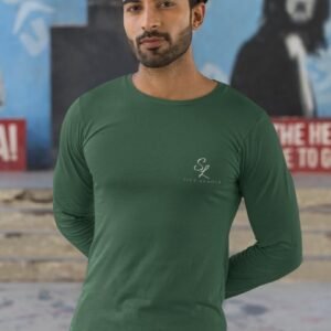 SL-Originals-Men’s-Full-Sleeve-T-Shirt-100%-Cotton–Bottle-Green-&-Royal-Blue-All-Season-Comfort