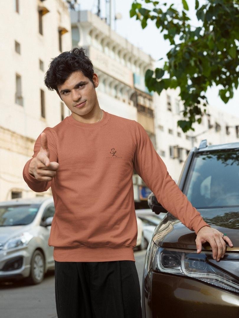 SL-Originals-Men’s-Premium-Cotton-Sweatshirt-300-GSM-Fleece-White,-Grey-Mustard-&-Coral