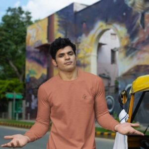 SL-Originals-Men’s-Premium-Cotton-Sweatshirt-300-GSM-Fleece-White,-Grey-Mustard-&-Coral