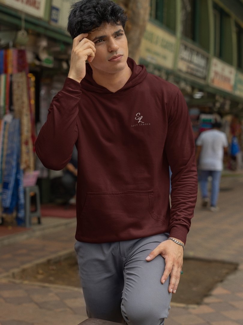 SL-Originals-Men’s-Premium-Cotton-Hoodie-300-GSM-Brushed-Fleece-Red,-Maroon-&-Olive-Green