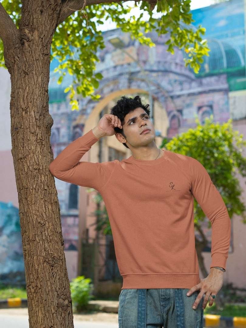 SL-Originals-Men’s-Premium-Cotton-Sweatshirt-300-GSM-Fleece-White,-Grey-Mustard-&-Coral