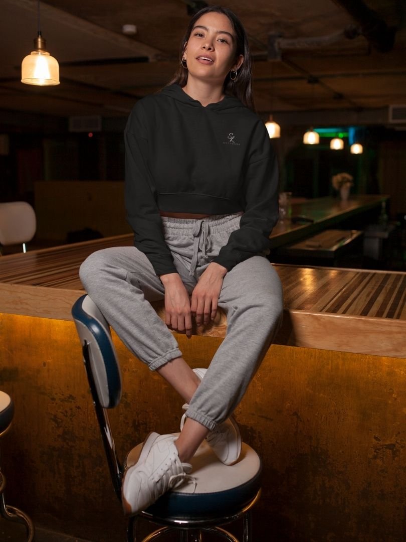 Women’s-Cropped-Hoodie–Black-&-Maroon-SL-Originals