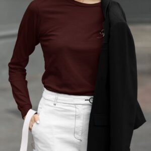 SL-Originals-Women’s-Full-Sleeve-T-Shirt-100%-Cotton–Red-&-Maroon-All-Season-Comfort