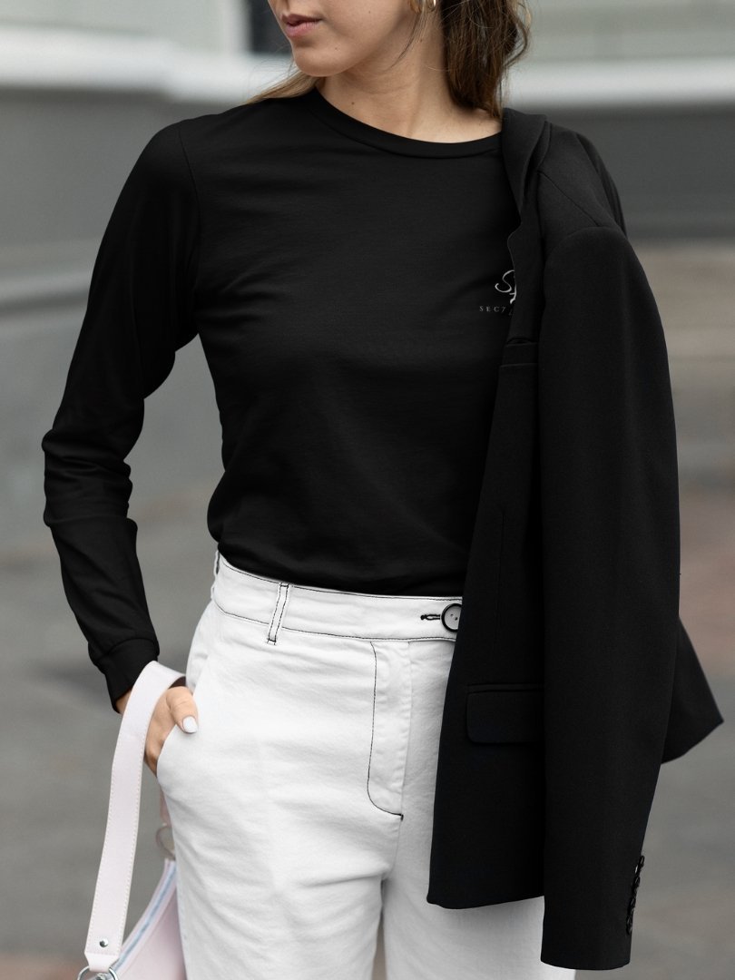 SL-Originals-Women’s-Full-Sleeve-T-Shirt-100%-Cotton–Black-&-Navy-Blue-All-Season-Comfort