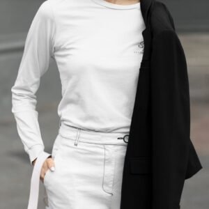 SL-Originals-Women’-Full-Sleeve-T-Shirt-100%-Cotton–Grey-Melange-&-White-All-Season-Comfort