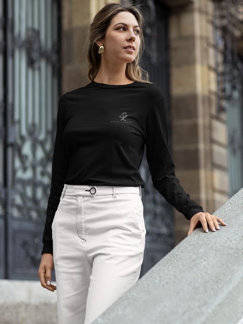 SL-Originals-Women’s-Full-Sleeve-T-Shirt-100%-Cotton–Black-&-Navy-Blue-All-Season-Comfort